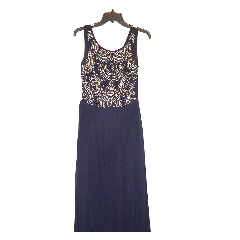 Long navy dress